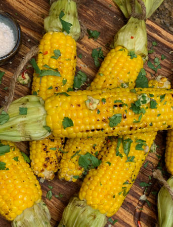 Char-grilled corn on the cob