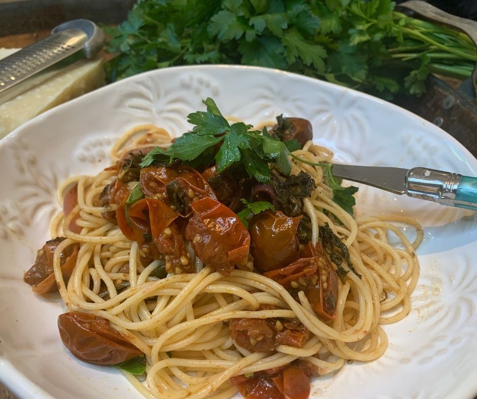 Roasted Cherry Tomato Pasta with Fresh Herbs