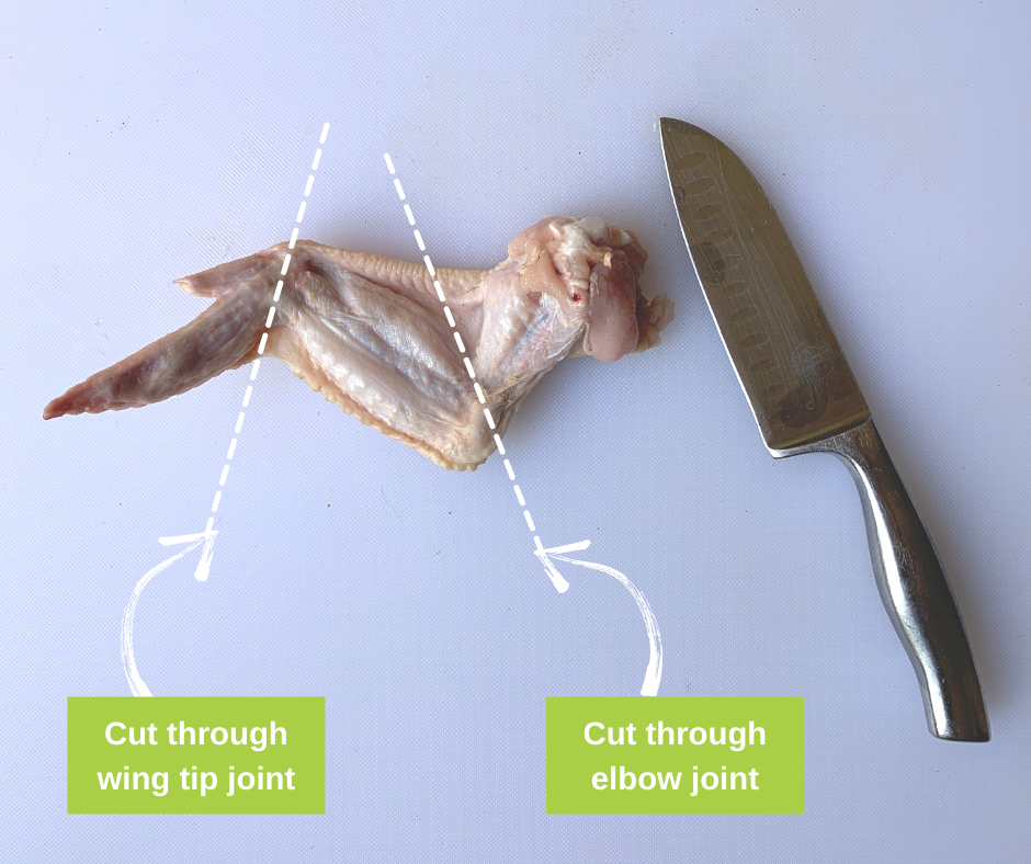 Cutting Instructions for perfect Chicken Wings