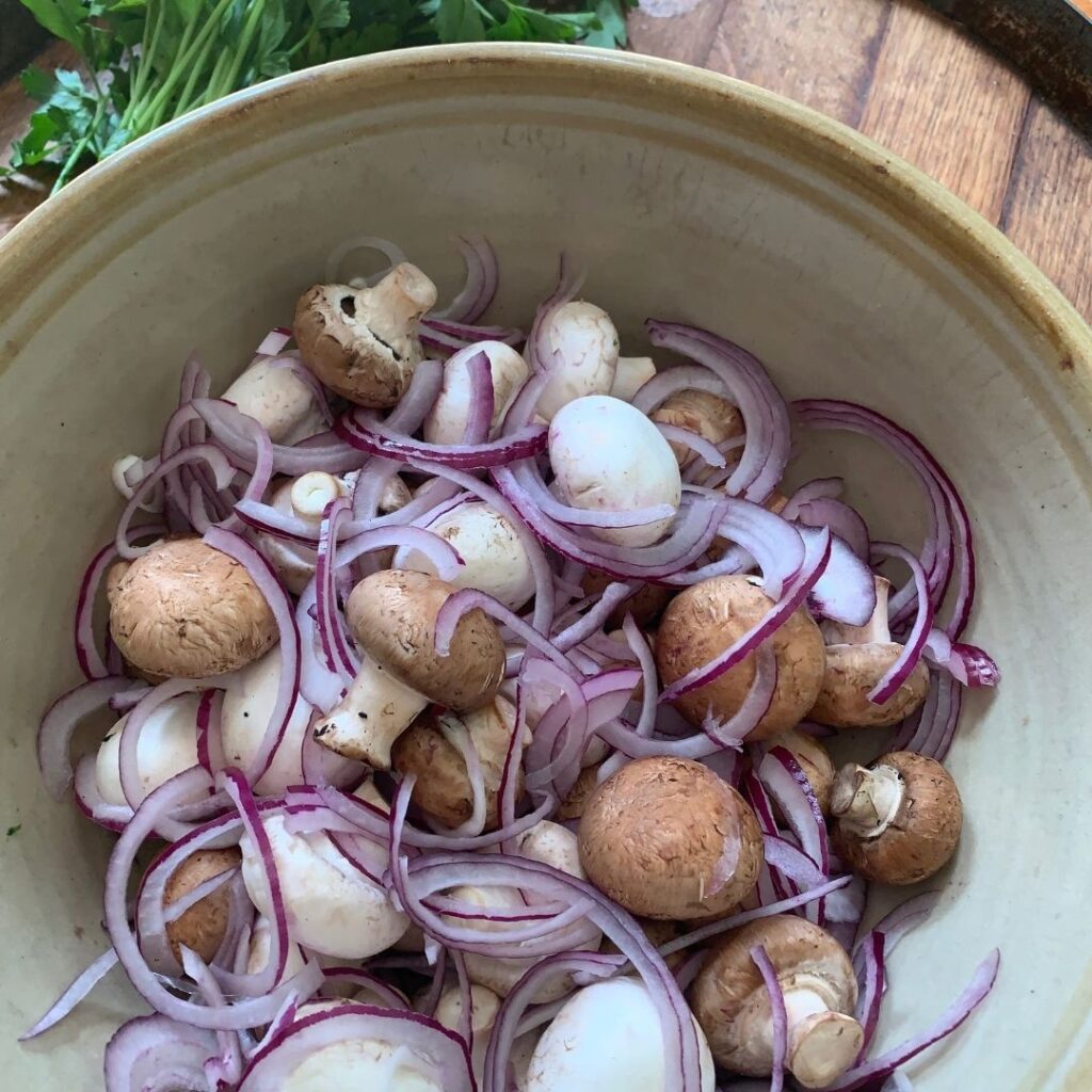 Magical Marinaded Mushroom Salad Preparation